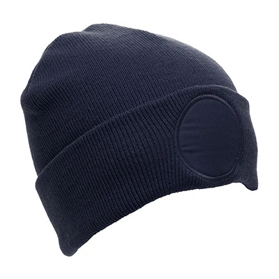 Circular Patched Beanie Hat