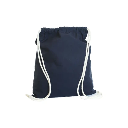 Navy Cotton Drawstring Bag