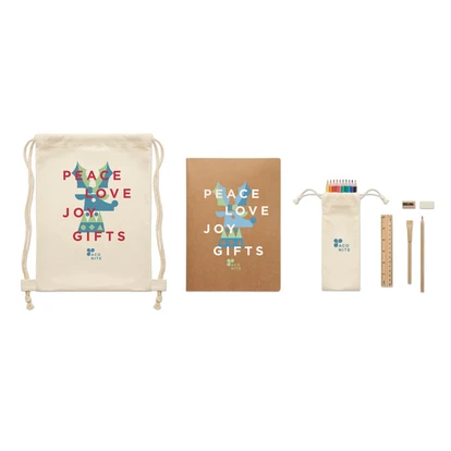 Kids Drawing Set In Drawstring Bag