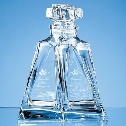 1pr of 0.5ltr Crystalite Lovers Decanters