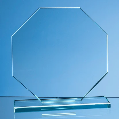 20cm x 20cm x 12mm Jade Glass Octagon Award