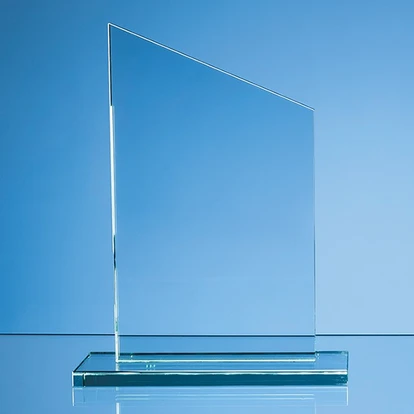 20.5cm x 12.5cm x 12mm Jade Glass Slope Award