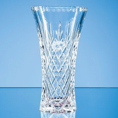 25.5cm Lead Crystal Panelled Flared Vase