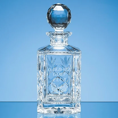 0.8ltr Blenheim Lead Crystal Panel Square Spirit Decanter