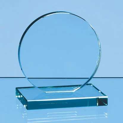 10cm x 12mm Jade Glass Circle Award