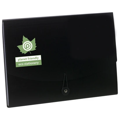 Eco-Eco A4 50% Recycled 7 Pocket Black Expanding File