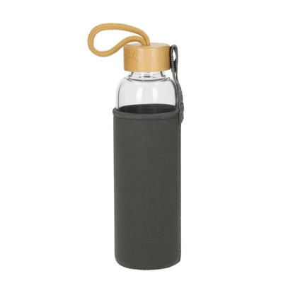 Bamboo Glass Bottle With Sleeve 0.55L