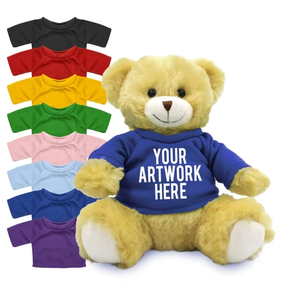 Elizabeth Soft Toy Teddy Bear In Colour Tee 20cm