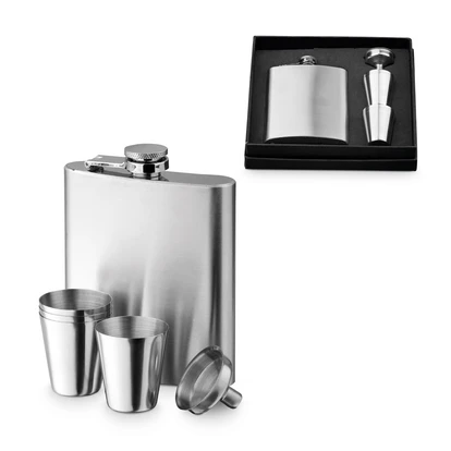 Novak Stainless Steel Bottle & Glasses Set 200ml