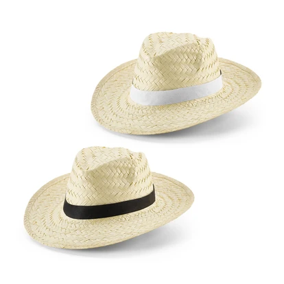 Natural Straw Hat With Polyester Ribbon