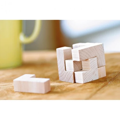 Wooden Puzzle In Cotton Pouch