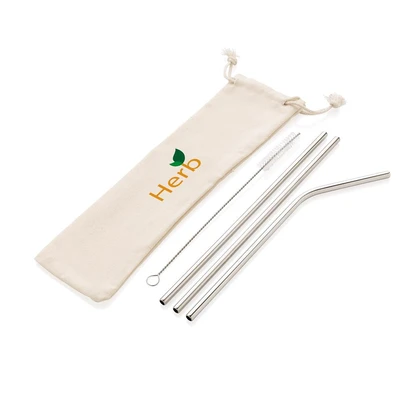 Reusable Stainless Steel Straw Set 3pcs