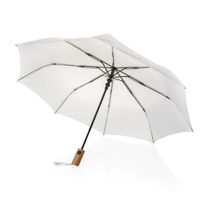 Kaycey 21" AWARE™ RPET Acacia Wood Mini Auto Open Umbrella