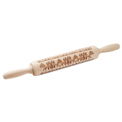 Christmas Pastry Wooden Rolling Pin