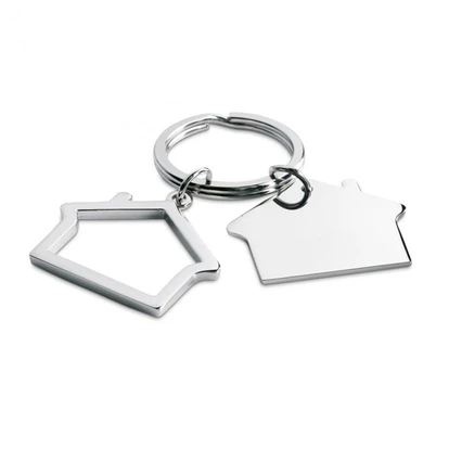 House Shaped Metal Keyring