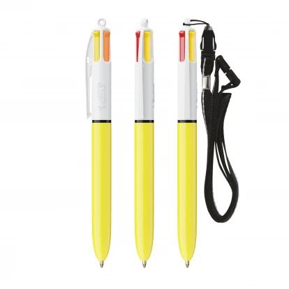 BIC 4 Colours Sun With Lanyard Ballpen Screen Printing