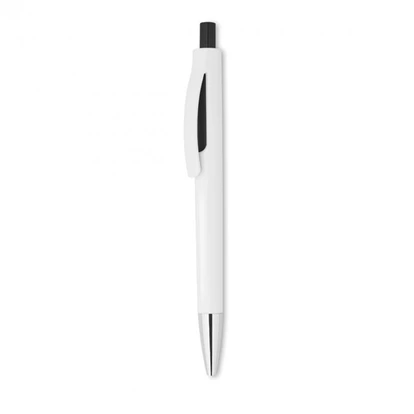 Push button pen with white ba