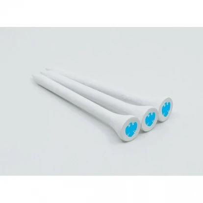 54mm White Bamboo Golf Tees Printed 1 Colour In The Cup