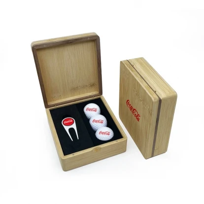 Mini Hinged Magnetic Bamboo Revo Golf Presentation Box