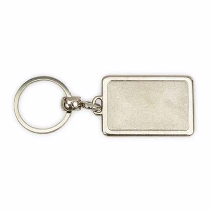 Silver Metal Rectangular Keyring