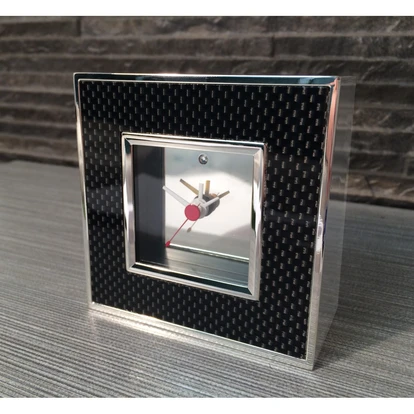 Carbon Fibre Square Clock