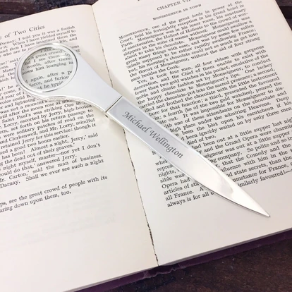 letter opener with magnifying glass