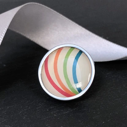 Full colour printed lapel pins - circle