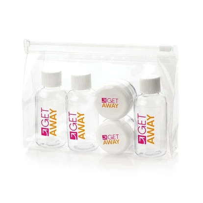 6 Piece Airline Travel Pack, White Caps