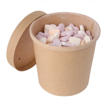 Kraft Cardboard Tub With Fruit Heart Sweets 360ml