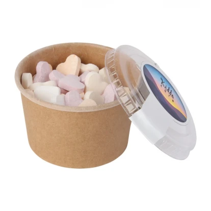 Kraft Cardboard Tub With Fruit Heart Sweets 90ml