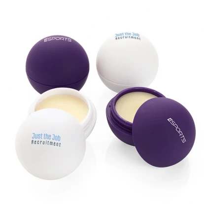 Purple Soft Touch Ball Shaped Lip Balm