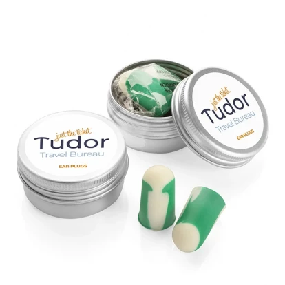 Pair of Bio-Based Ear Plugs in a Tin