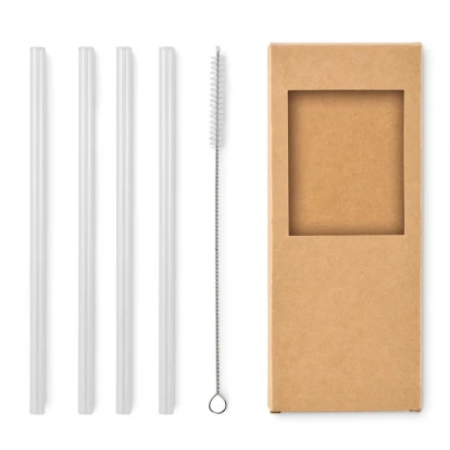 4 Reusable Glass Straws   