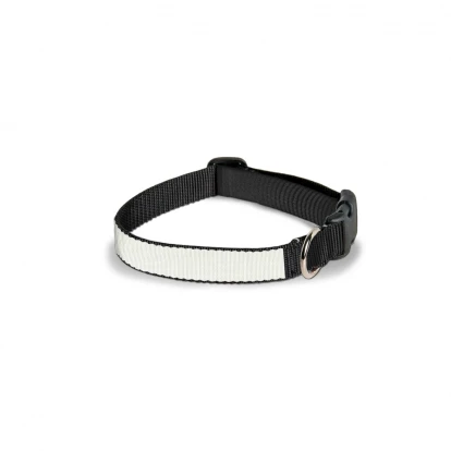 Pet Collar - Polyester Printed Panel - Black - Large - 50-75x2.5cm