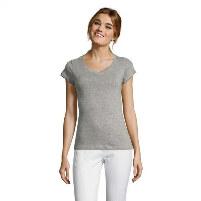 Moon Womens V-Neck T-Shirt